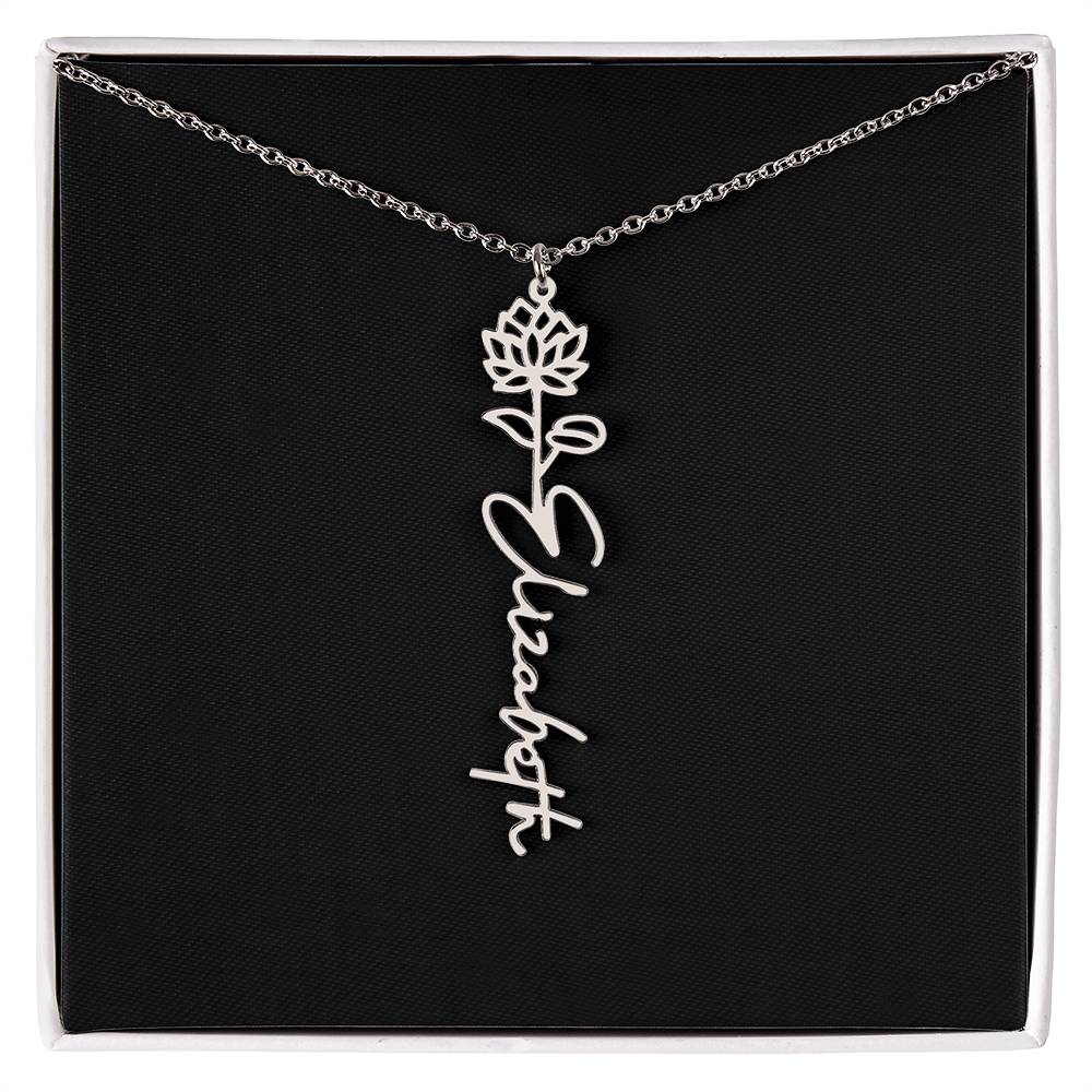 Flower Name Necklace