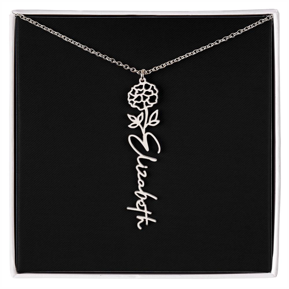 Flower Name Necklace