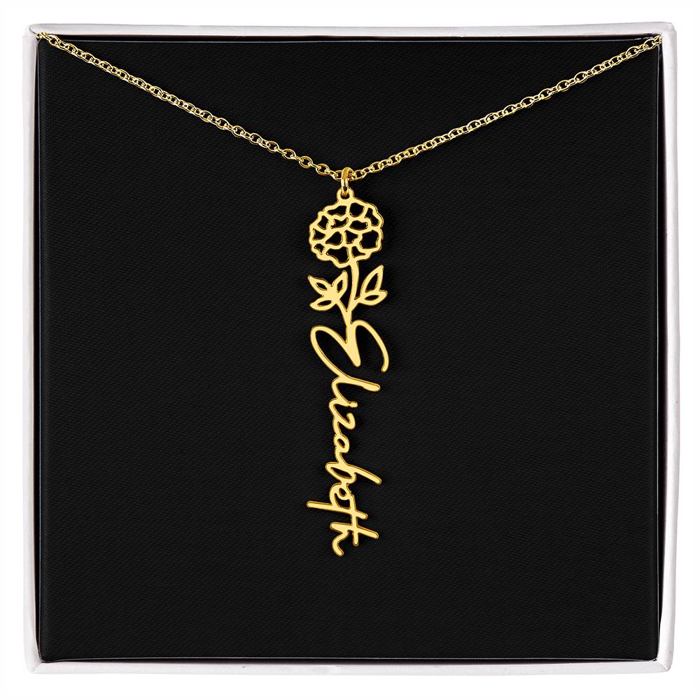 Flower Name Necklace