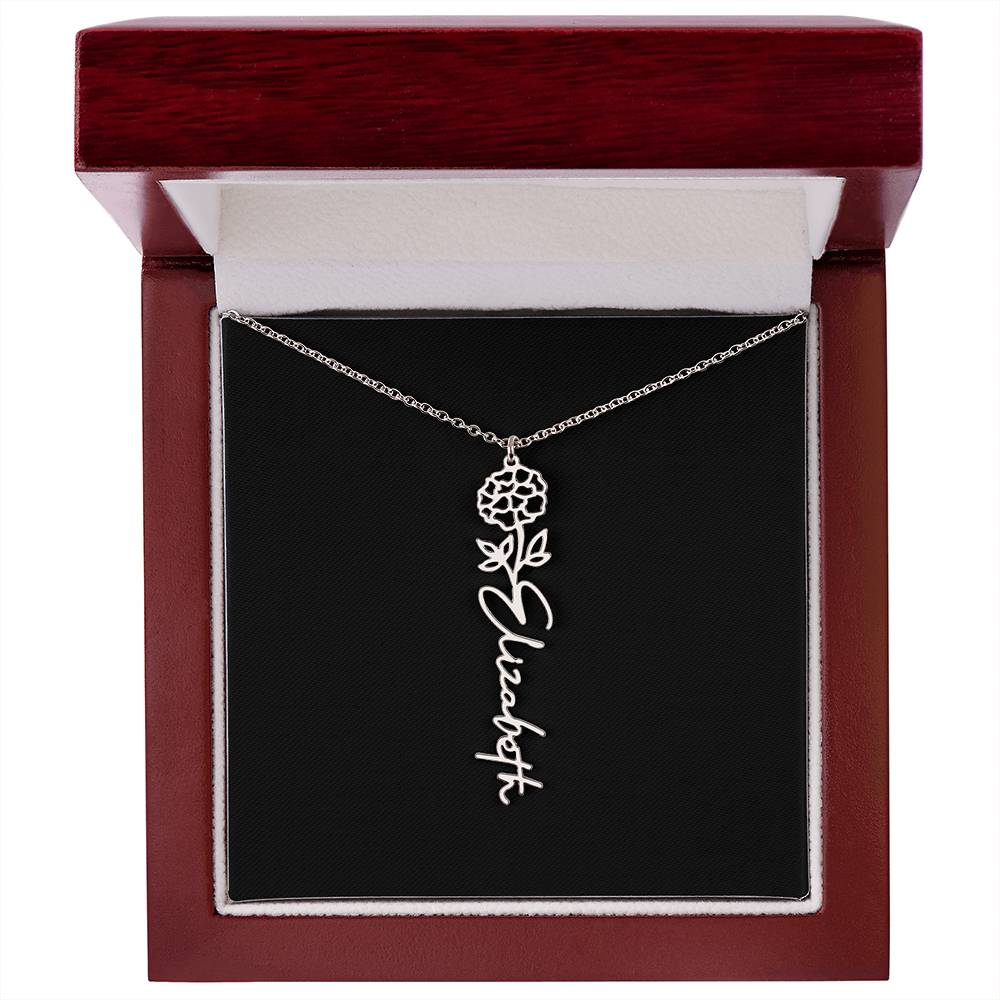 Flower Name Necklace