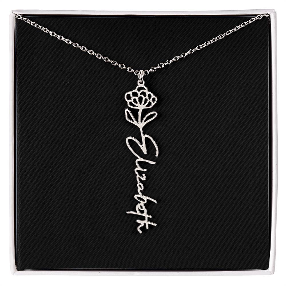 Flower Name Necklace