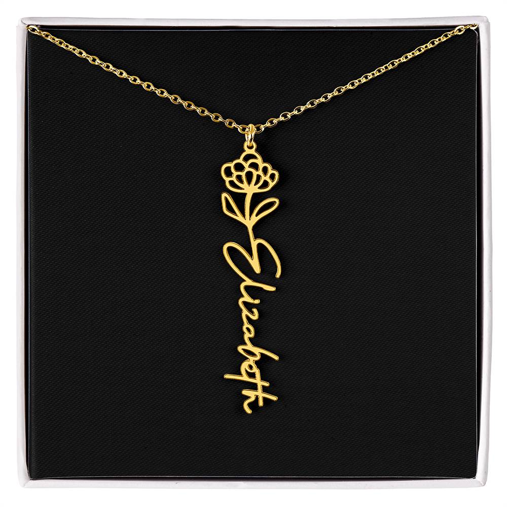 Flower Name Necklace