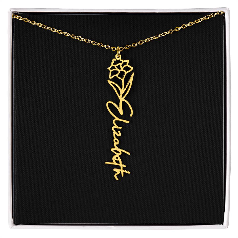 Flower Name Necklace