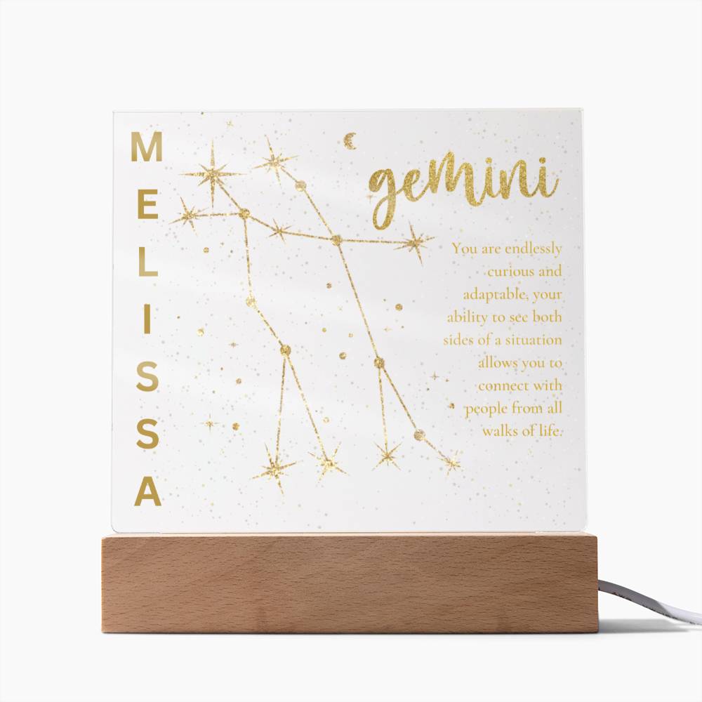 Personalized Gemini LED Lighted Plaque