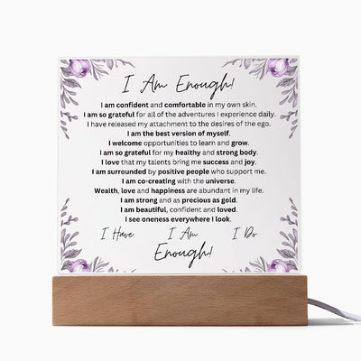 I Am Enough, Acrylic Square Plaque