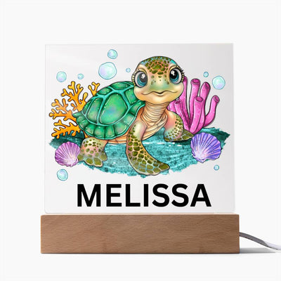 Turtle Name LED Lighted Plaque