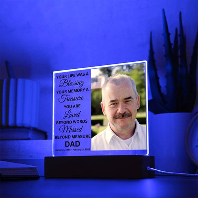 Dad Photo Memorial LED Lighted Plaque