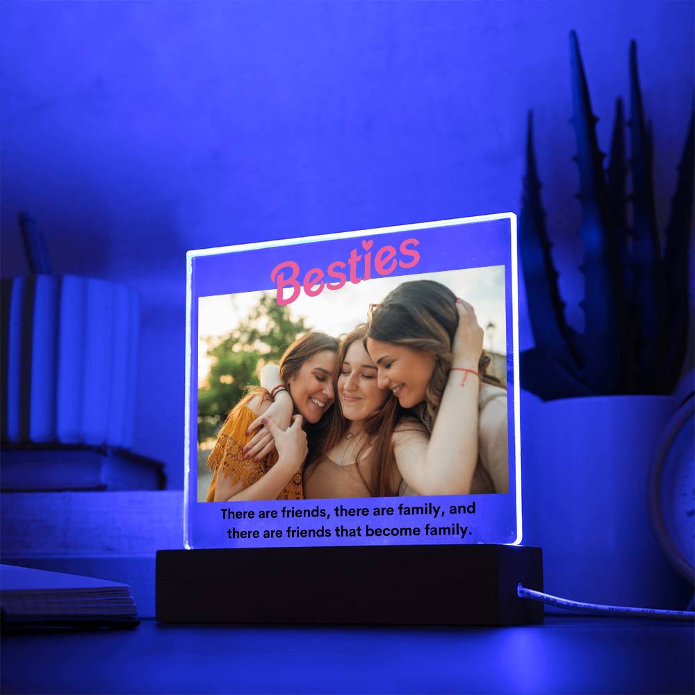 Personalized Besties Photo LED Lighted Plaque