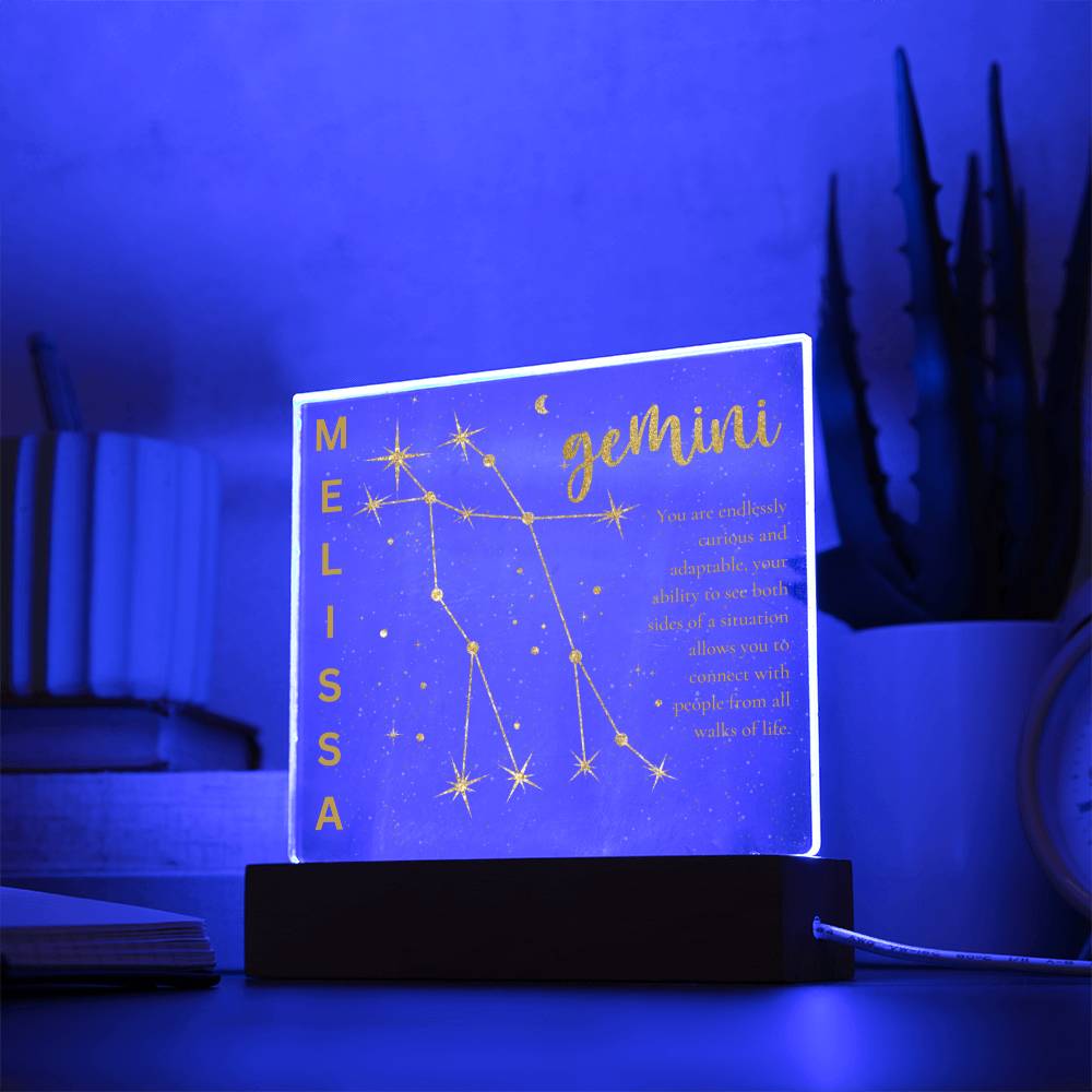 Personalized Gemini LED Lighted Plaque