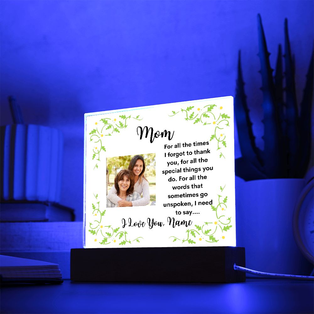 Mother Gift, Acrylic Square Plaque