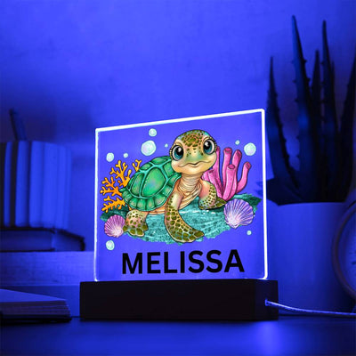 Turtle Name LED Lighted Plaque