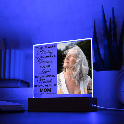 Mom Photo Memorial LED Lighted Plaque