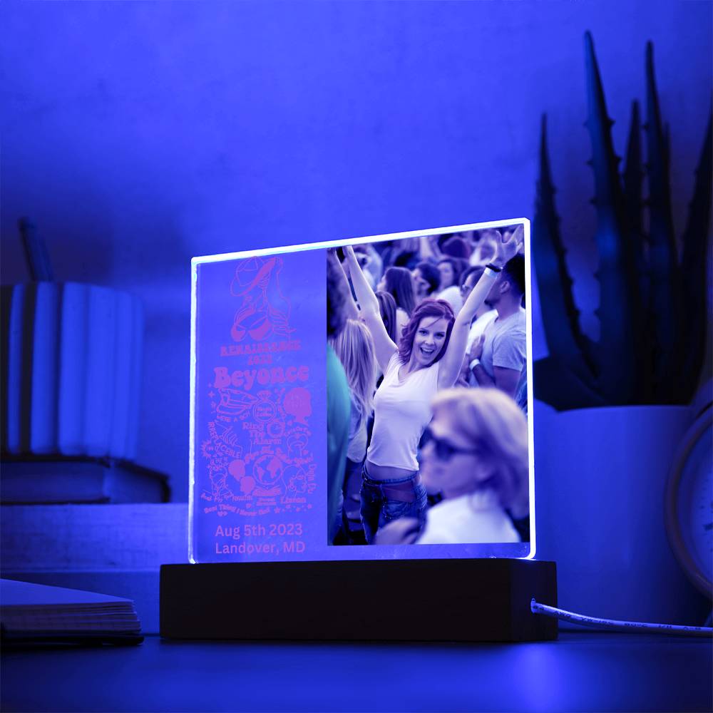 Personalized Beyonce Renaissance Tour LED Lighted Photo Memory Plaque