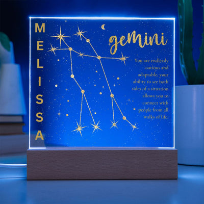 Personalized Gemini LED Lighted Plaque