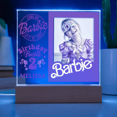 Personalized Birthday Barbie Photo Memory LED Lighted Plaque