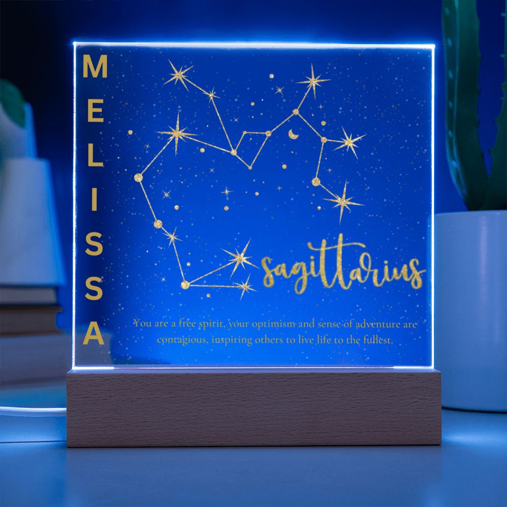 Personalized Sagittarius LED Lighted Name Plaque