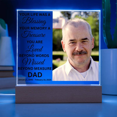 Dad Photo Memorial LED Lighted Plaque