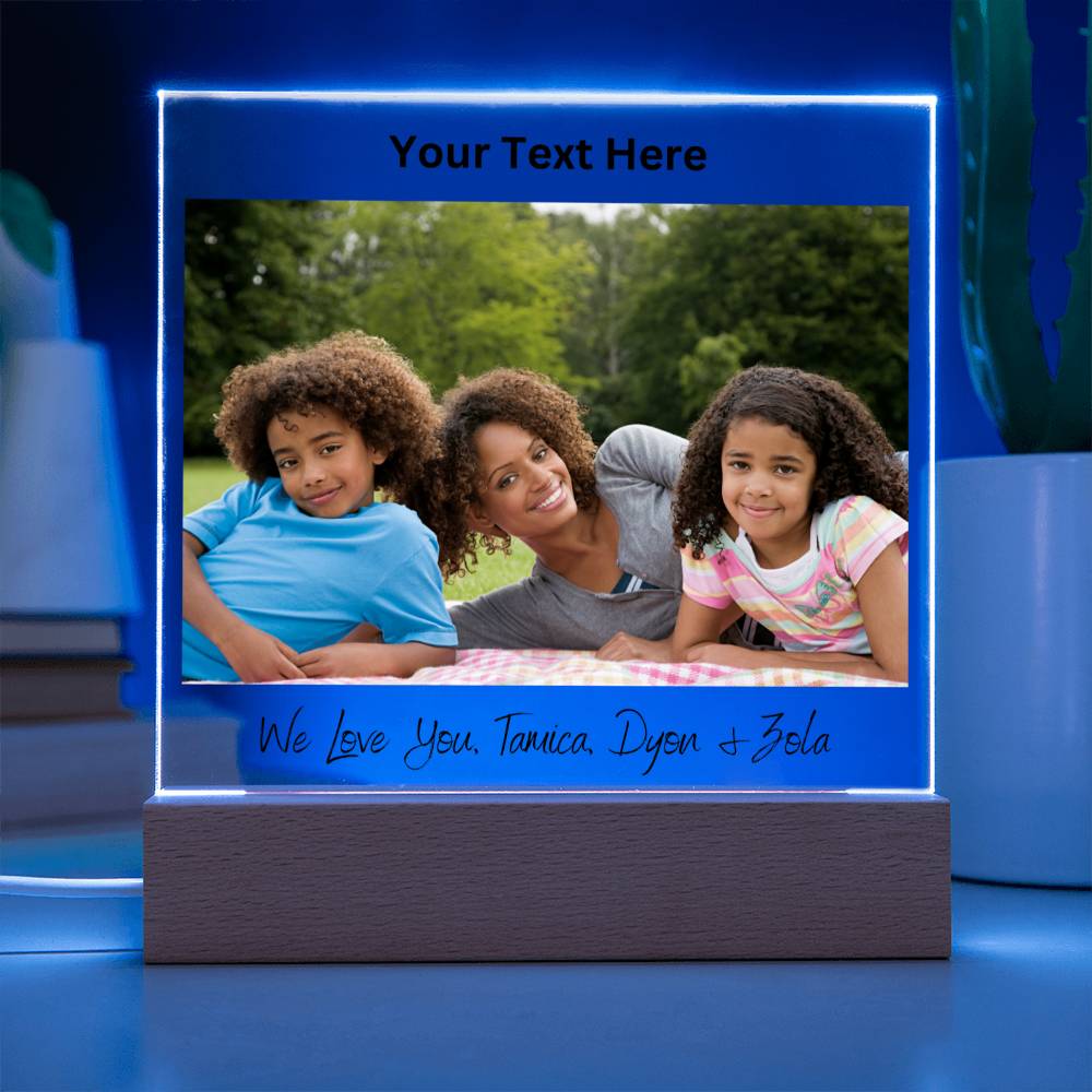 Personalized Family Photo LED Lighted Plaque