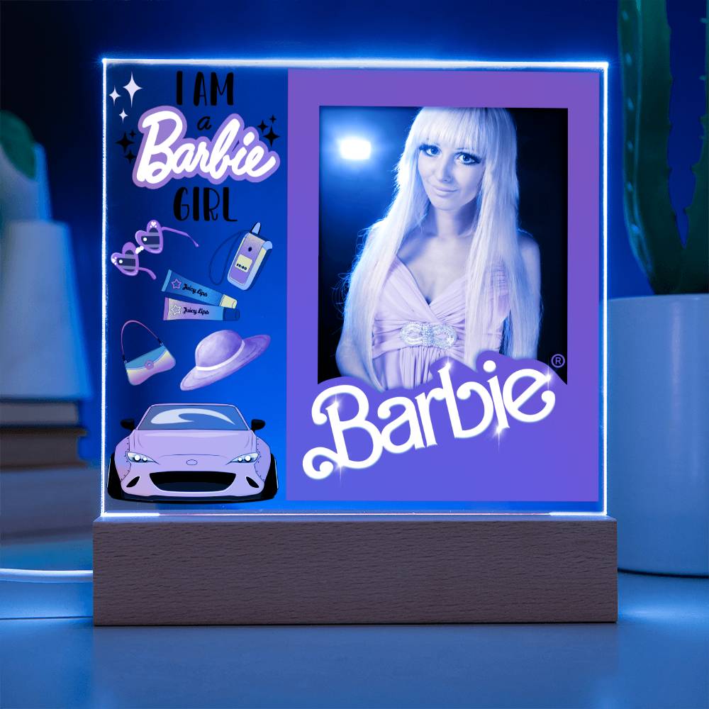 Custom I'm A Barbie Girl Photo LED Lighted Plaque