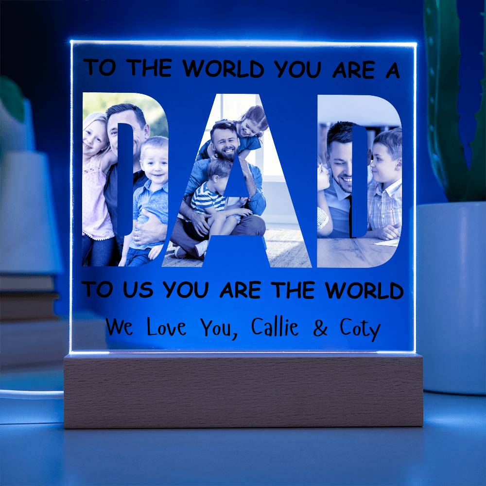 Personalized DAD Photo LED Lighted Acrylic Plaque