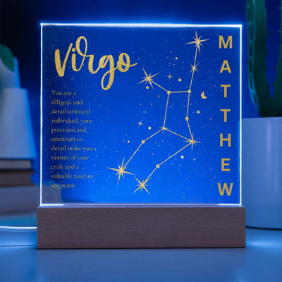 Personalized Virgo LED Lighted Name Plaque