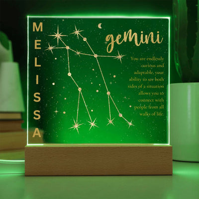 Personalized Gemini LED Lighted Plaque