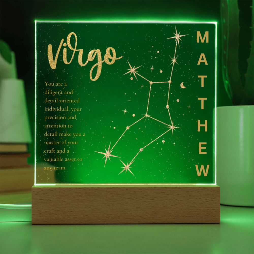 Personalized Virgo LED Lighted Name Plaque