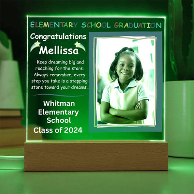 Personalized Elementary School Graduation Photo Acrylic Plaque