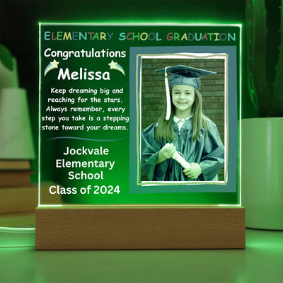 Personalized Photo Elementary School Graduation LED Lighted Acrylic Plaque