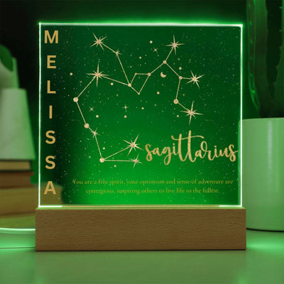 Personalized Sagittarius LED Lighted Name Plaque