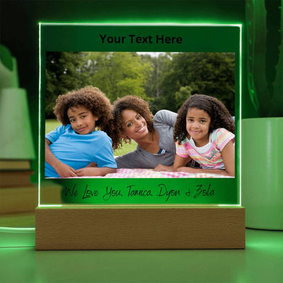 Personalized Family Photo LED Lighted Plaque