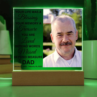 Dad Photo Memorial LED Lighted Plaque