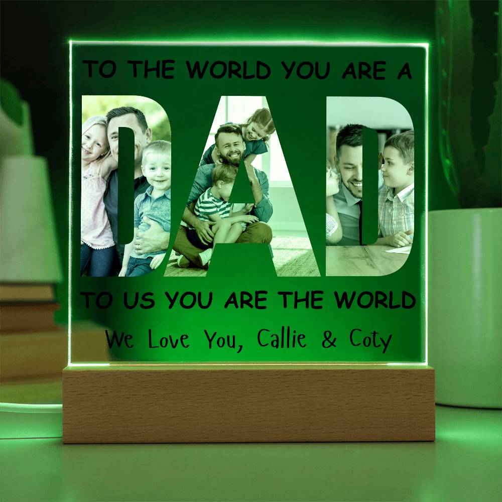 Personalized DAD Photo LED Lighted Acrylic Plaque