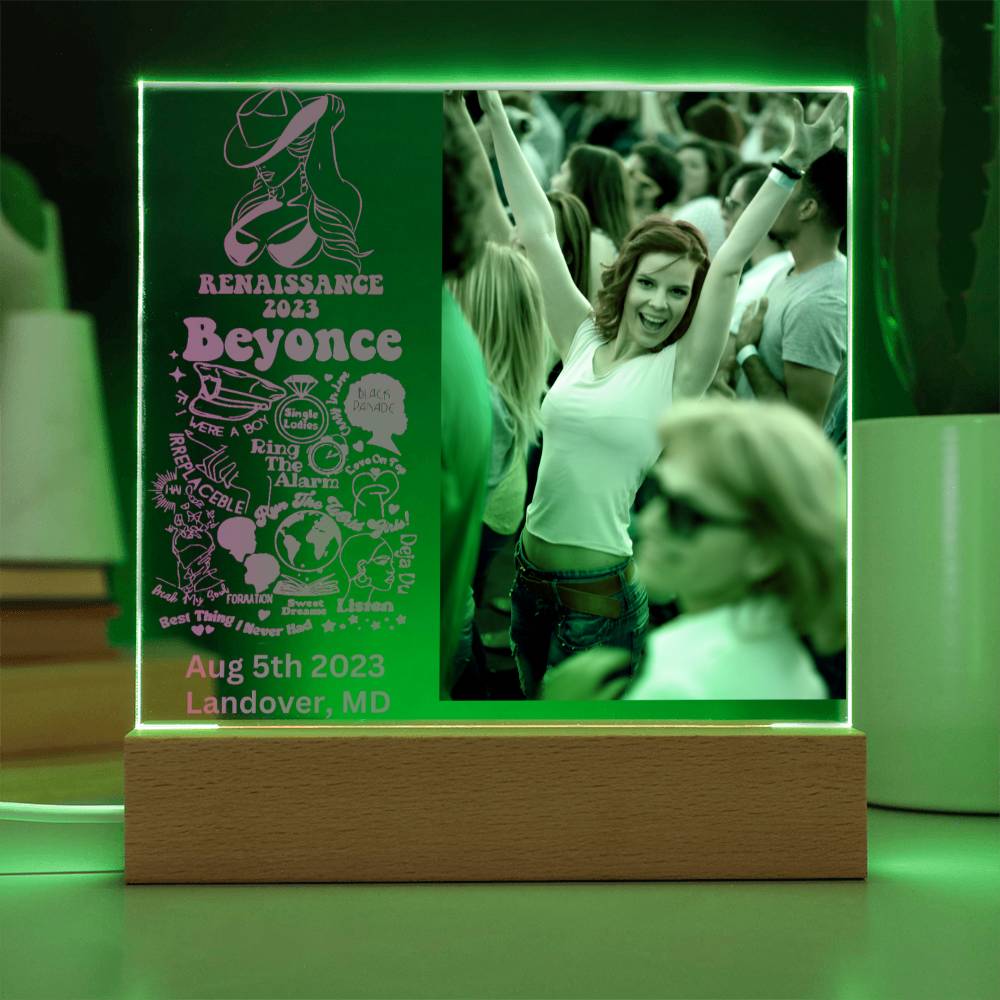 Personalized Beyonce Renaissance Tour LED Lighted Photo Memory Plaque