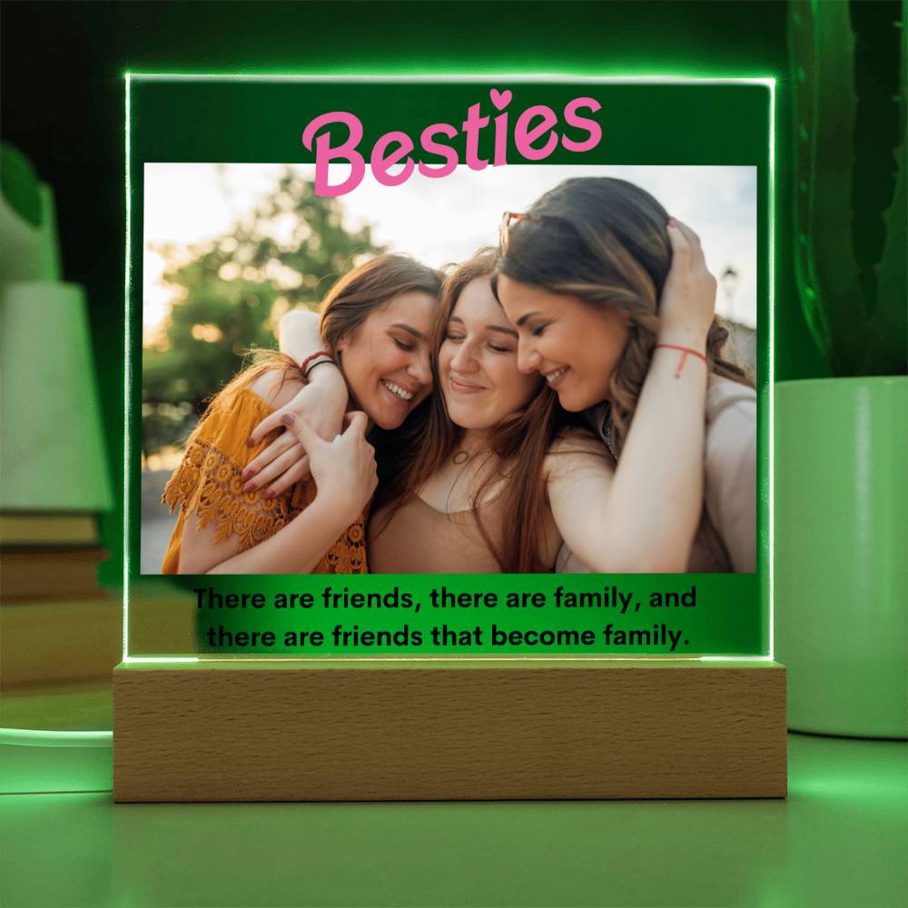 Personalized Besties Photo LED Lighted Plaque