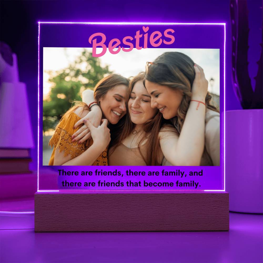 Personalized Besties Photo LED Lighted Plaque