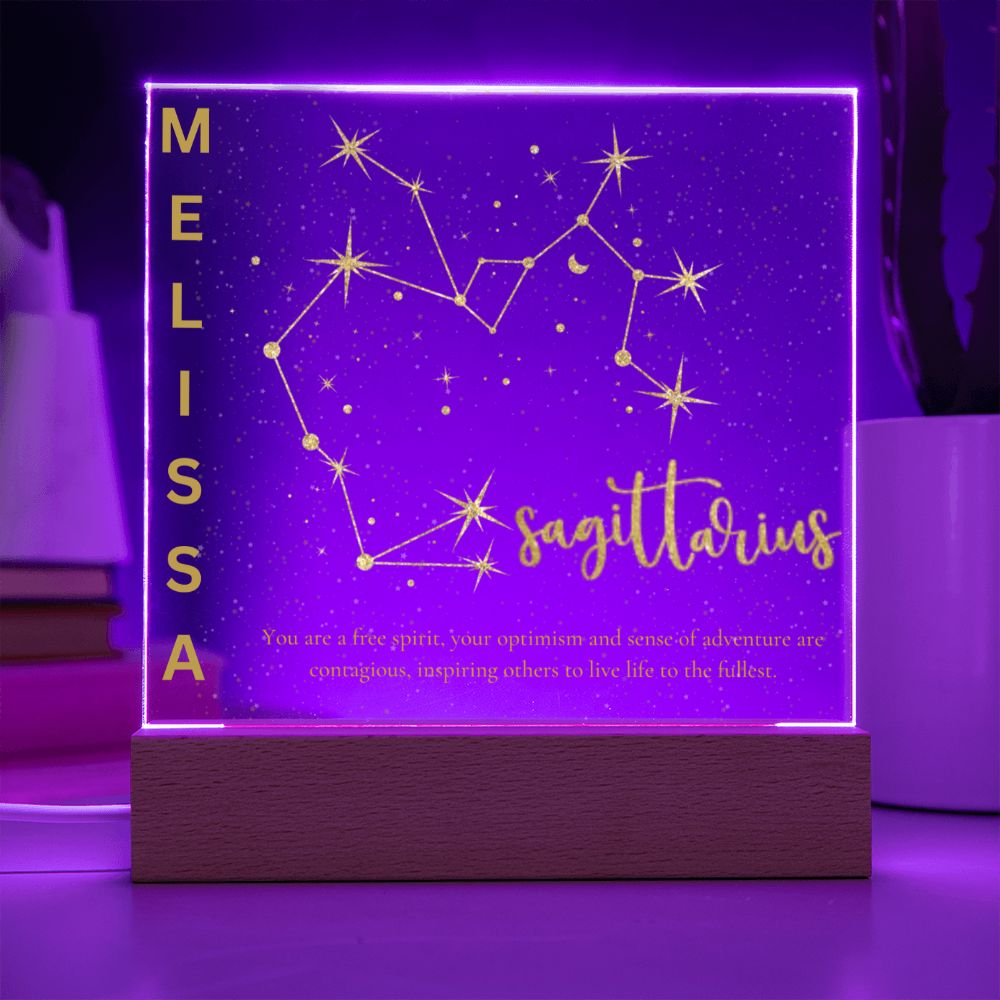 Personalized Sagittarius LED Lighted Name Plaque