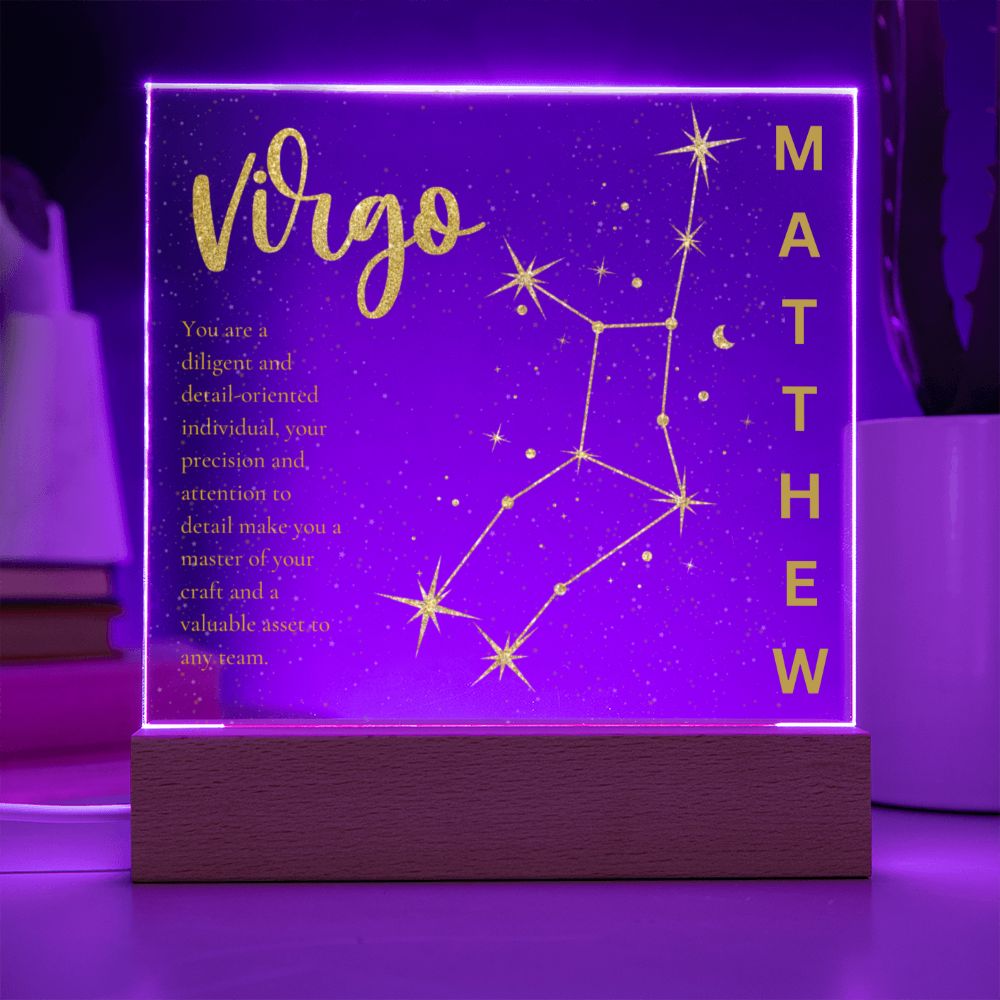 Personalized Virgo LED Lighted Name Plaque