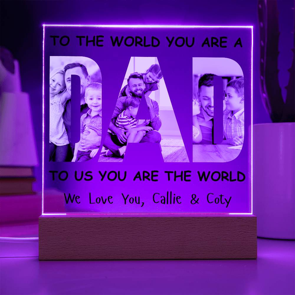 Personalized DAD Photo LED Lighted Acrylic Plaque