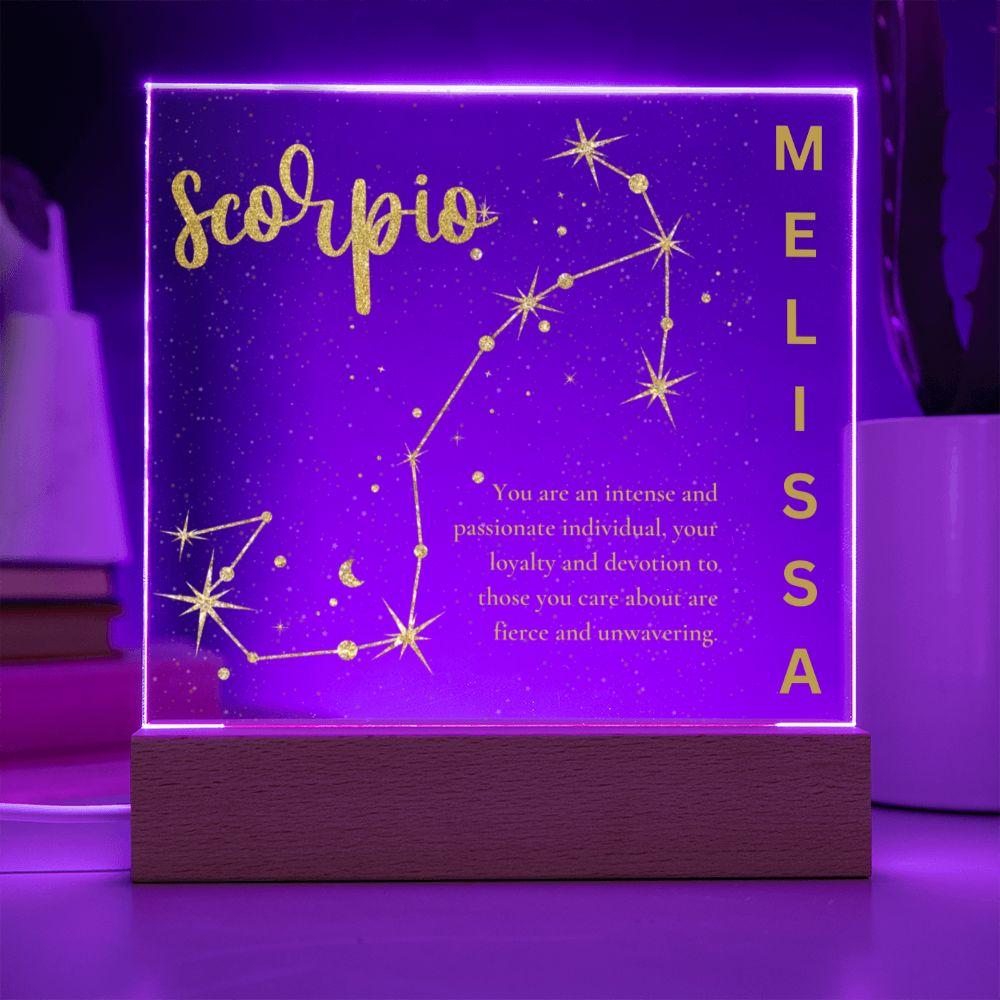 Personalized Scorpio LED Lighted Name Plaque