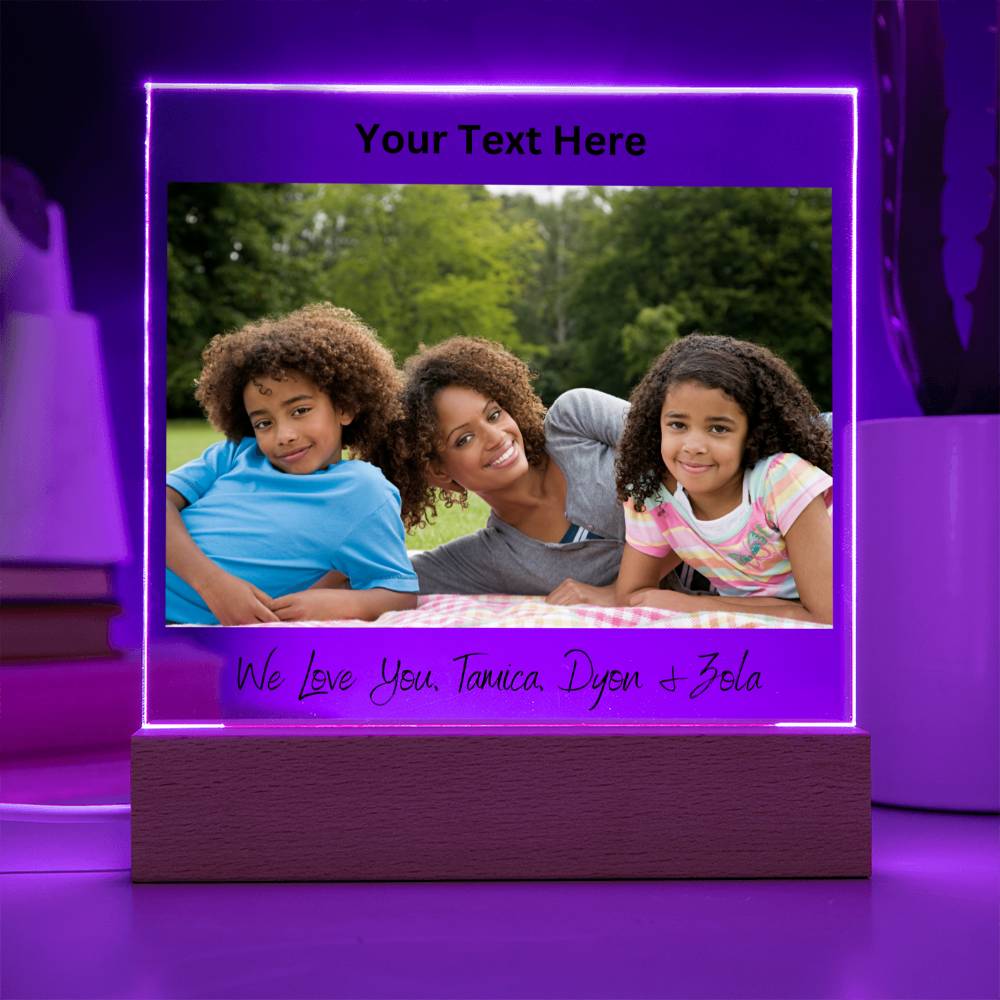 Personalized Family Photo LED Lighted Plaque