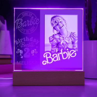 Personalized Birthday Barbie Photo Memory LED Lighted Plaque