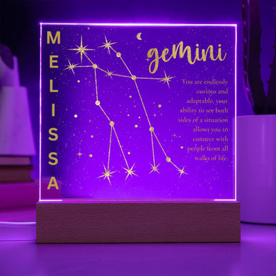 Personalized Gemini LED Lighted Plaque