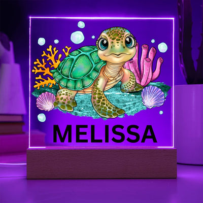 Turtle Name LED Lighted Plaque