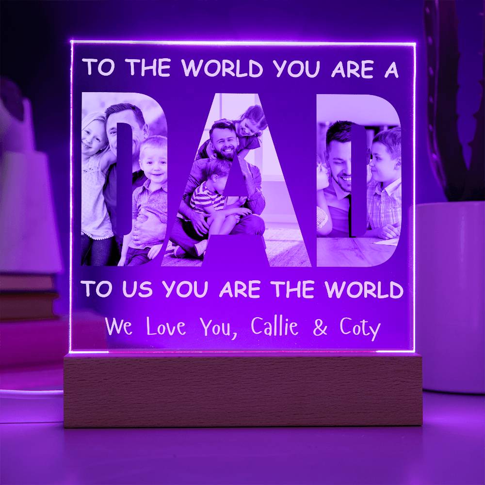 Personalized DAD Photo LED Lighted Acrylic Plaque