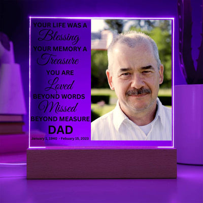 Dad Photo Memorial LED Lighted Plaque