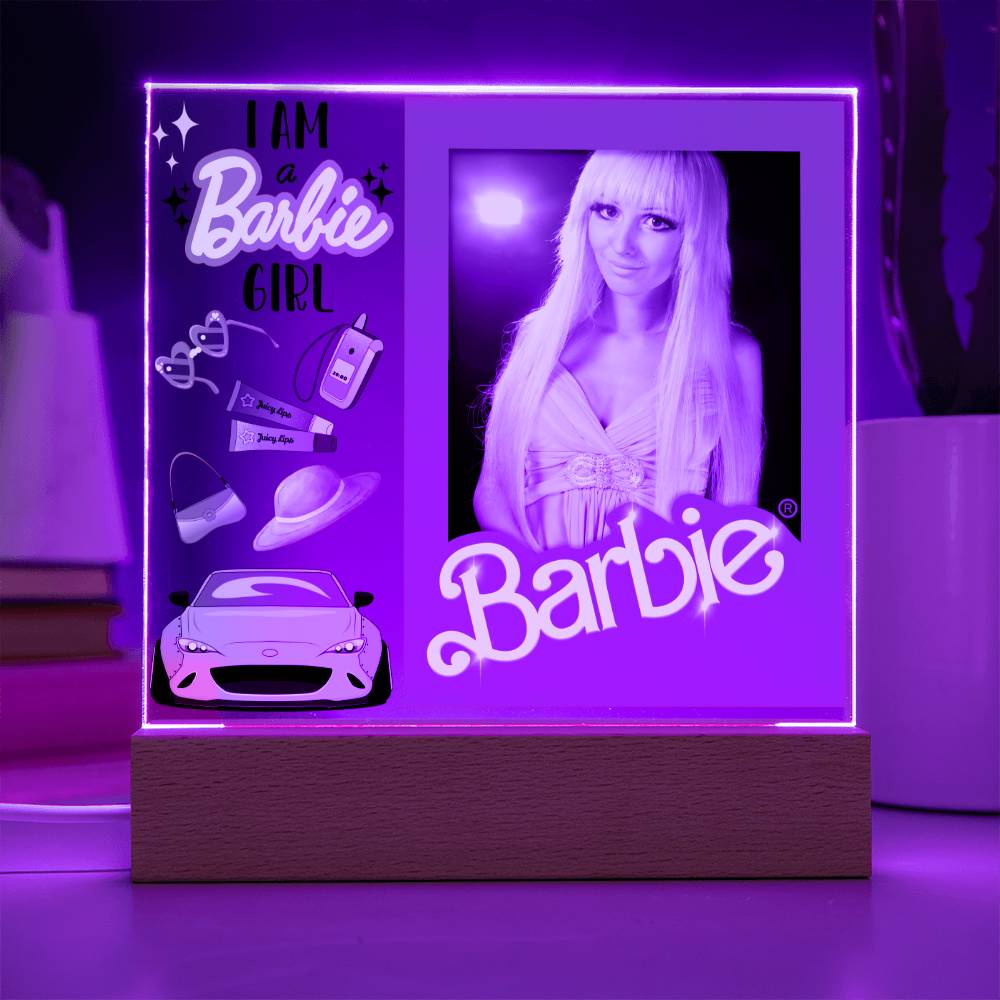 Custom I'm A Barbie Girl Photo LED Lighted Plaque