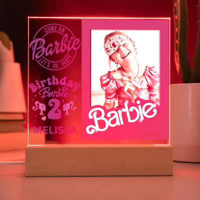 Personalized Birthday Barbie Photo Memory LED Lighted Plaque