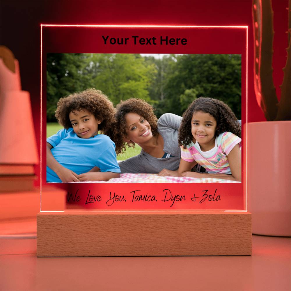 Personalized Family Photo LED Lighted Plaque