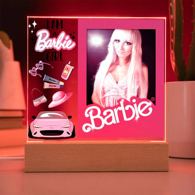 Custom I'm A Barbie Girl Photo LED Lighted Plaque